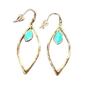 TAI Stone Drop Earrings in Gold